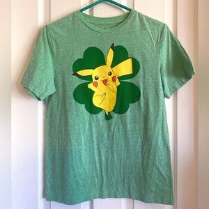 LKNEW Pikachu XL Tshirt Boys Girls Pokémon St. Patrick’s Day Shamrock